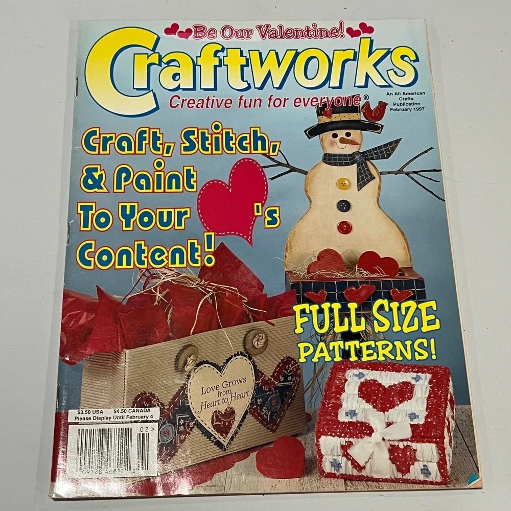 Craftworks Magazine‎ Lot of 3 Valentine Christmas Full Size Patterns